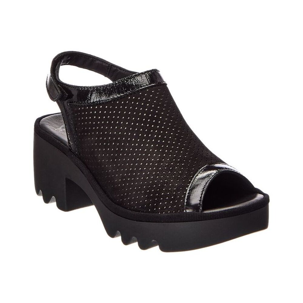 Fly London Leather Sandal, Black